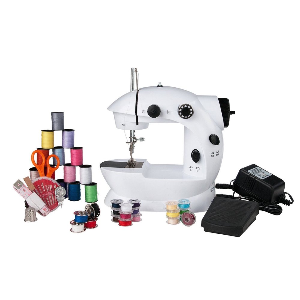 Sunbeam Mini Portable Sewing Machine with Sewing Kit, Foot Pedal & AC