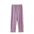 thumbnail image 4 of Blmnix Fleece Pajamas Womens Pajama Pants Sleep Pants Petite Pajamas Shirts Wide-Leg Purple Full Matching Pajamas,XL, 4 of 5