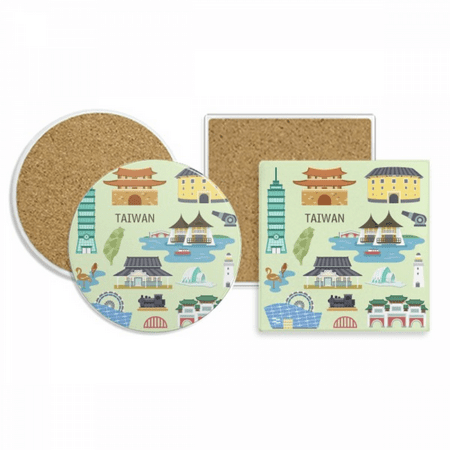 

Taiwan Travel China Confucius Temple Coaster Cup Mug Holder Absorbent Stone Cork Base Set