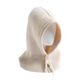 thumbnail image 1 of Chapeaux pour Femmes, Bonnet Tricoté à Capuche avec Cordons Bonnet d'Hiver Chaud, 1 of 5