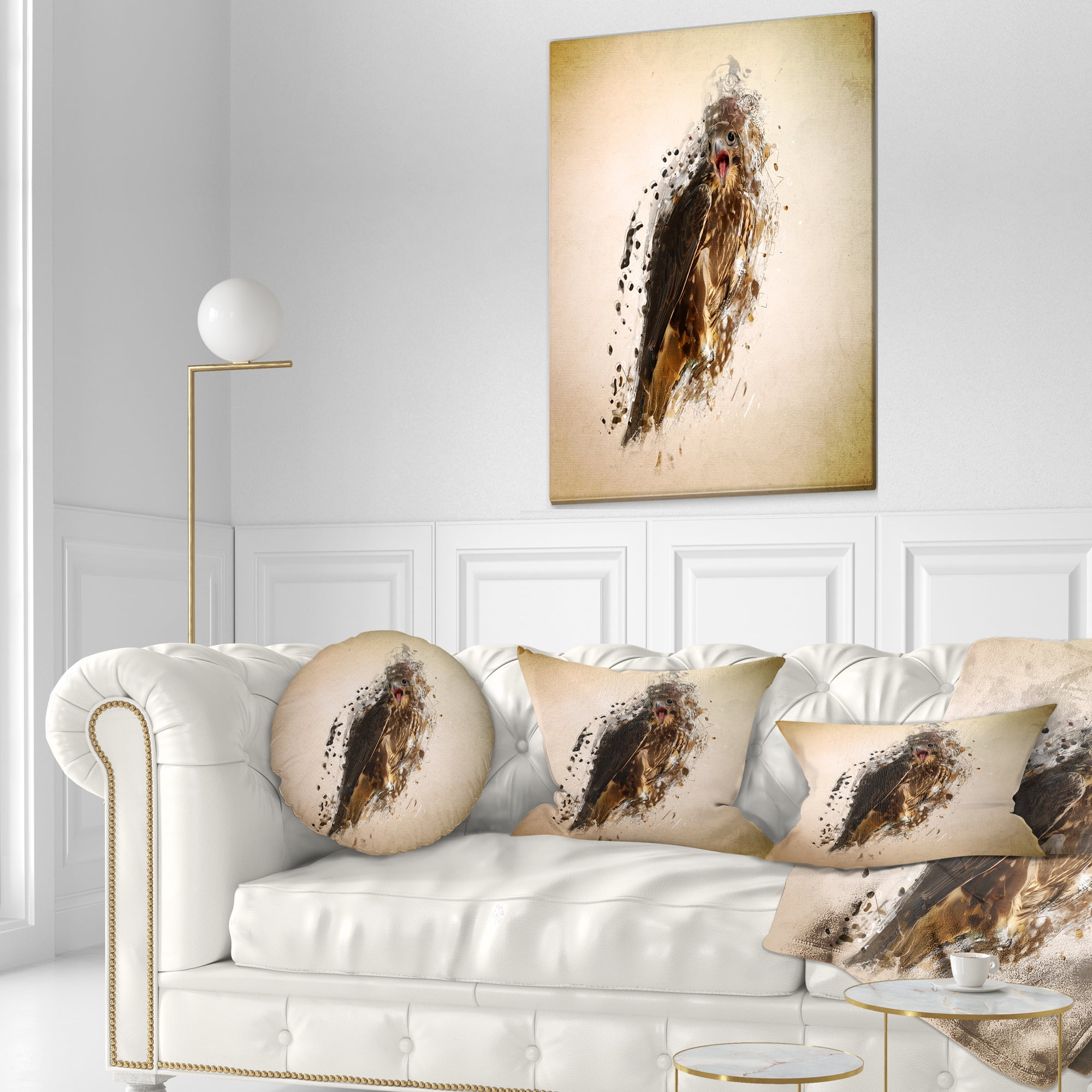 Designart Abstract Falcon in Flight - Animal Throw Pillow - 12x20