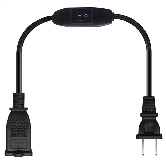 Methold Cable de extensión polarizado de 2 puntas con interruptor para lámparas Adaptadores de corriente Juegos de teclado y mouse para computadora