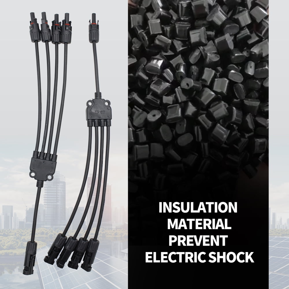 MAKERELE 1000V DC Solar Y Branch Connectors , IP67 Waterproof,Solar Panel Connector FMMMM+MFFFF for Parallel Connection Between Solar Panels(2Pairs)