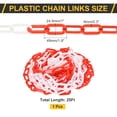 thumbnail image 2 of Plastic Chain Links, 1.9-Inch 25 Foot Barrier Chain, Red/White, 2 of 7
