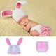 thumbnail image 2 of BRIGHTFUFU Bebé recién nacido accesorios de fotografía Patrón de oreja de conejo Trajes de foto Traje de punto Unisex Lindo Infant Hat pantalones, 2 of 7