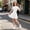 White, variant on BXJX Girls Summer Dresses, Crew Neck Mid-length Casual Short Sleeve Kids Athletic Dresses Beige Size 7-8 T