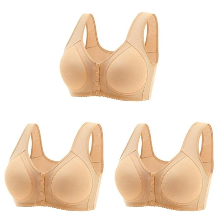 al Breathable Bras Women Tube Button Down Top Sports Bra Underwear without Steel Womens Bras Push Up Plus Size Ring Gathering Sports ceangrtro Beige (3Packs) Beige (3Packs)