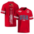 thumbnail image 3 of Evdexr 250th Anniversary Graphic Tees Mens Short Sleeve Crew Neck United States 250th Anniversary Shirts Usa Star Stripes Red White Blue Summer 4th July T Shirt Red M, 3 of 5