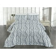 thumbnail image 2 of Ambesonne Modern Quilted Bedspread Set 3 Pcs, Grunge Curvy Stripes Zigzags, Twin, Dark Sky Blue and Sky Blue, 2 of 4