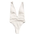 thumbnail image 1 of Gibobby Trajes de Baño para Mujer Verano damas sexy bikini color sólido monos traje de baño playa traje de baño(Blanco,M), 1 of 5