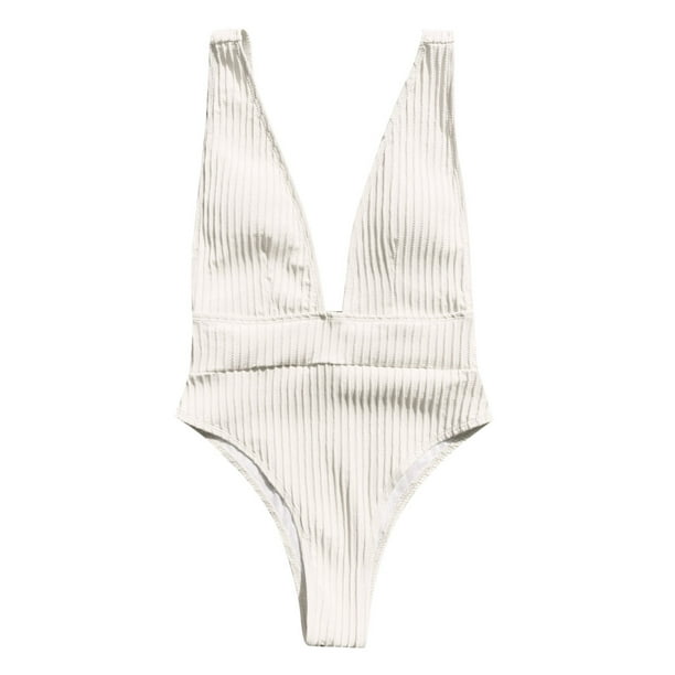adviicd Swimsuit for Women Tummy Control Swimsuits for Women Monokini  Bathing Suits Beachwear Tummy Control Padded Push Up Swimwear White,L 