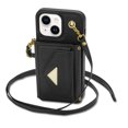 thumbnail image 6 of Nalacover Case for iPhone 14, Crossbody Wallet Case with Card Slots Holder, PU Leather Lanyard Shoulder Strap Purse Cover with Kickstand Shockproof Case for iPhone 14, Black, 6 of 6