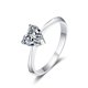 thumbnail image 3 of Anillo de plata pura para mujer, forma sencilla, anillo de moissanita de 1 quilate y 2 quilates en forma de corazón, 3 of 5