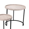 thumbnail image 4 of Side Table with Faux Shagreen Accent, Set of 3, Beige, 4 of 5