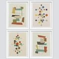 thumbnail image 3 of PixonSign Framed Wall Art, Mid-Century Modern 1960s Vintage Nordic Polygons Posters, Set of 4 Abstract Geometric Prints Colorful Wall Decor, Contemporary Wall Décor for Bedroom -11"x14" White, 3 of 5