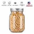 thumbnail image 3 of Mason Jars YINGERHUAN de vidrio transparente de 480 ml con tapas de metal plateado, 3 of 8