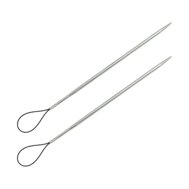 2 piezas de herramientas para enhebrar con cordón, herramienta para enhebrar cuerdas, punzón para bricolaje 3 mm