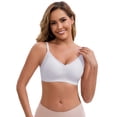thumbnail image 4 of DARING DIVA Lace Trim Wireless Bra Adjustable Spaghetti Straps Lift Up L Light Purple, 4 of 6