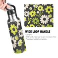 thumbnail image 4 of Yayeee 20oz Insulated Water Bottle Double Wall Stainless Steel with Flip Straw Lid, Green Flower Pattern, 4 of 7