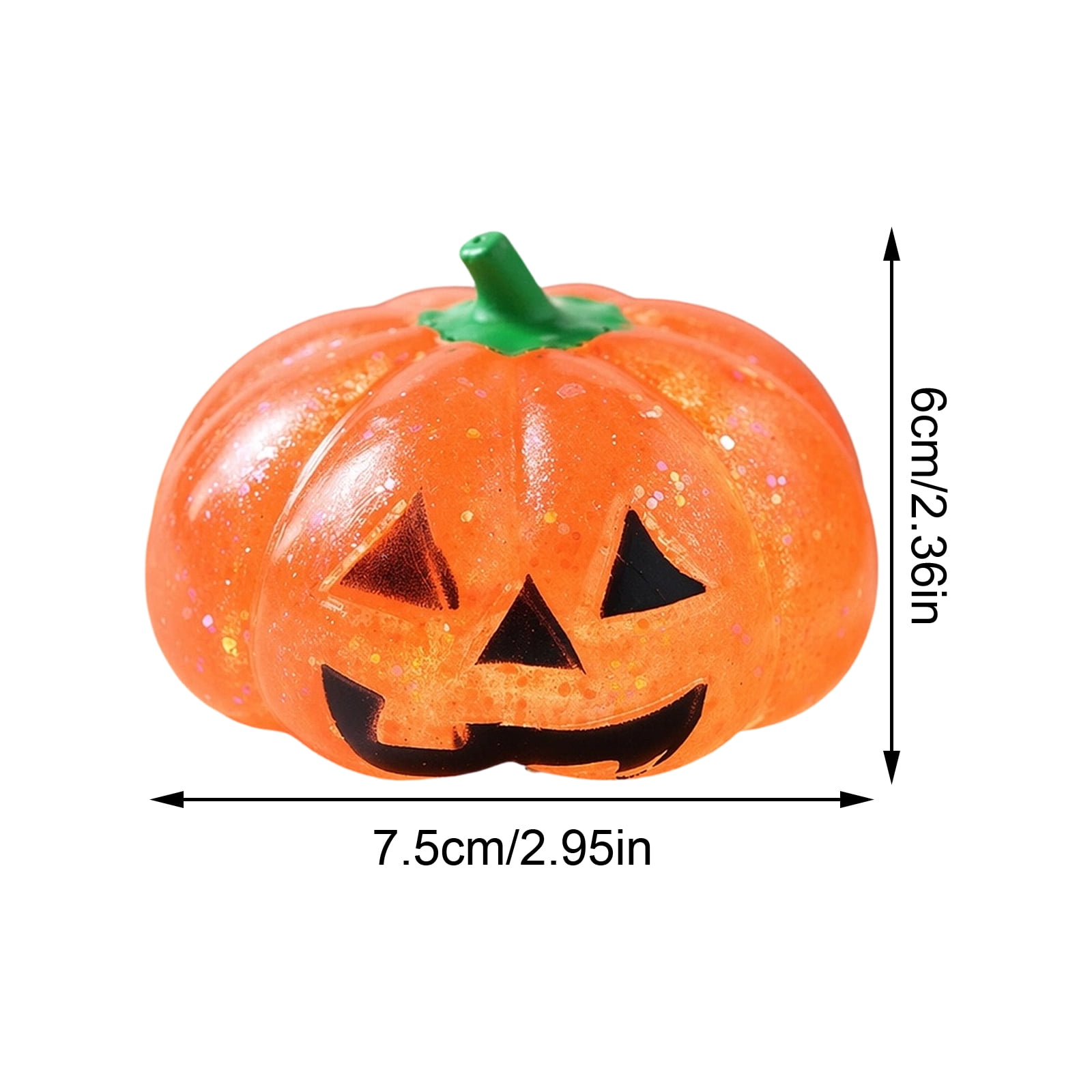 Sparkly Jack-O-Lantern Squishy for Adults, Slow Rising Glitter Pumpkin Squeeze Toy, Stress Relief Fidget Squishy, Halloween Desk Decor, Holiday Gift for Office Workers