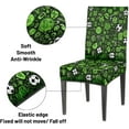 thumbnail image 3 of Green Football Pattern Chair Covers for Dining Room Set of 6, Washable Spandex Parsons Slipcovers, Removable Kitchen Chair Cover, Stretch Seat Protector for Home Party Hotel, 3 of 6