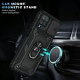 thumbnail image 2 of Dteck Samsung Galaxy A12 Case, Slide Camera Lens Protector Cover Magnetic Ring Holder Kickstand Rugged Shockproof Case for Samsung Galaxy A12,Black, 2 of 11