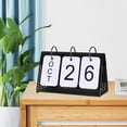 thumbnail image 3 of Rongfmy Creative Desktop Calendar Metal Frame Table Standing Side Home Office Decorative Black, 3 of 9
