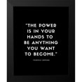 thumbnail image 2 of ArtsyQuotes 15x18 Black Modern Framed Museum Art Print Titled - Thabisile Ledwaba Quote: Power is in Your Hands, 2 of 5