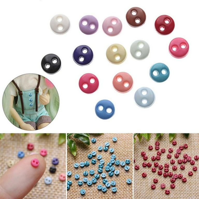 250pcs 4mm Mini Round/Heart Tiny Buttons Sewing Doll Clothes Making Button  Embellishments Scrapbook Cardmaking