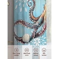 thumbnail image 6 of Ocean Octopus Sheer Curtains 54 Inch Long 2 Panels, Starfish Undersea Nautical Blue Vintage Light Filtering Rod Pocket Curtains, Sheer Voile Drapes for Living Room Bedroom, 52"x54", 6 of 8