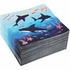 Shark Paper Napkins for Birthday Party Supplies (6.5 x 6.5 Inches, 100 Pack)