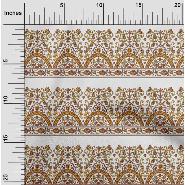 oneOone Georgette Viscose Tissu Feuilles & Imprimé Floral BTY 42 Pouces de Large