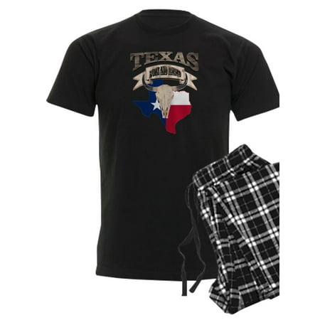 

CafePress - Bull Skull Born Texas - Men s Dark Pajamas
