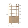 thumbnail image 4 of Nathan James Leah Bohemian Arched Bookcase, 3-Tier Bookshelf with Storage Cabinet Base, Seagrass Door Fronts and Solid Wood Frame, Raw Oak/Seagrass, 4 of 6