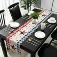 thumbnail image 5 of Hokiten Table Runners 70 Inches Long Dress Scarves, 4th of July Country Star Farmhouse Coffee/Dining/Kitchen Table Decor, Holiday Table Runner, Independence Day Patriotic Red Blue Plaid 13x70 Inch, 5 of 7