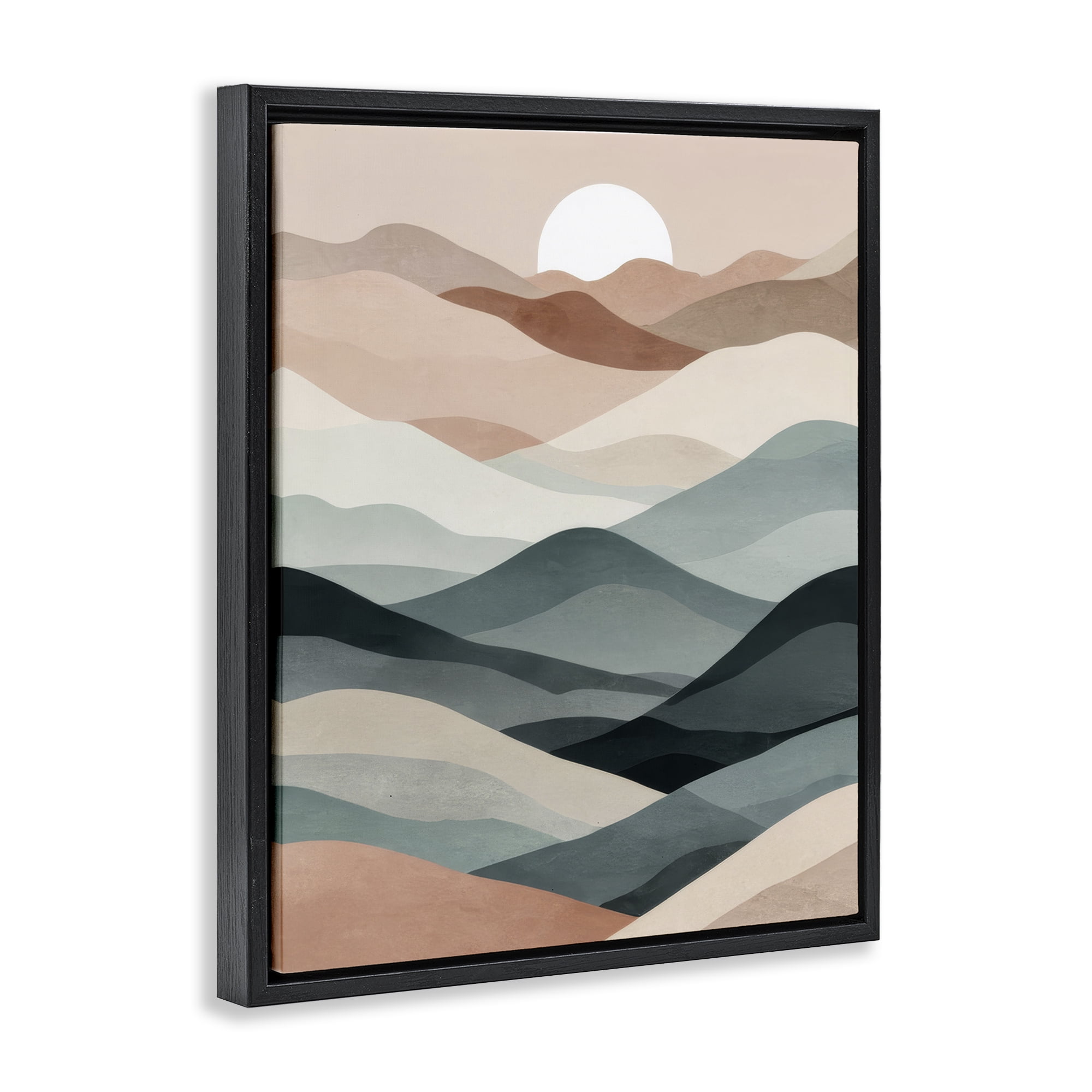 Stupell Industries Silent Dawn Landscape Landscape Painting Black Floater Framed Canvas Art Print Wall Art, 17 x 21