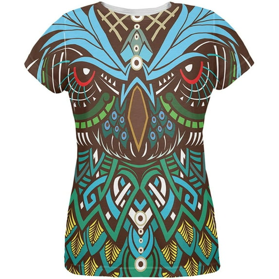 Trippy Owl All Over Womens T-Shirt - Small