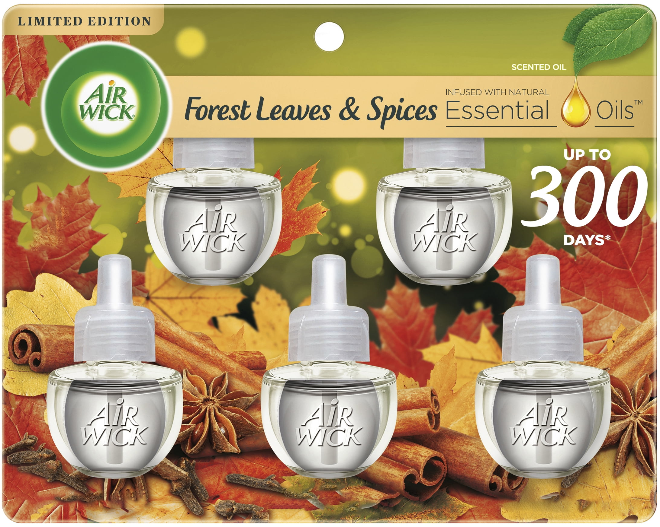 Best Air Wick Plug In Scent Air Wick Plug in Scented Oil Refill, 5ct, Forest Spice & Leaves, Fall