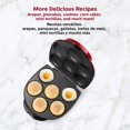thumbnail image 4 of Holstein Housewares Antiadherente 6 secciones Multi-Food Maker - Arepas, Mini Pancakes, Corncakes y más, 6-PC, Metallic Red, 4 of 5