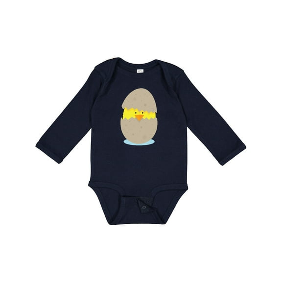 Inktastic Baby Chick in Egg Boys or Girls Long Sleeve Baby Bodysuit