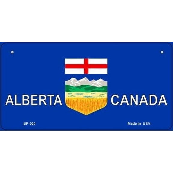 Smart Blonde BP-500 3 x 6 in. Alberta Canada Flag Novelty Metal Bicycle Plate