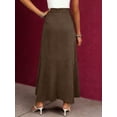 thumbnail image 3 of Womens Skirts Spring Summer Tie Waist Ruffle Skirt Silk Elegant High Waist Cocktail Party Wedding Flowy High-Low Hem Formal Skirt, 3 of 4