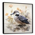 thumbnail image 2 of Designart "Nostalgic Scene of a Vintage Duck Pond" Animals Framed Wall Art - Traditional Black Duck Hallway Framed Wall Art Decor, 2 of 6