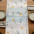 thumbnail image 5 of Table Runners 120 Inches Long Dress Scarves, Floral Eucalyptus Leaves Farmhouse Coffee/Dining/Kitchen Table Runner for Living Room, Daisy Summer Botanical Wooden 13x120 Inch, 5 of 9
