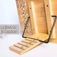 thumbnail image 3 of Atril de bambú para libros, soporte para libros con 2 soportes de metal para páginas, soporte plegable y ajustable, para iPad, tableta, libros de cocina y soporte para documentos de, 3 of 5