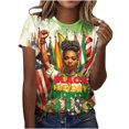 thumbnail image 1 of Camisetas de Verano de Manga Corta de las Mujeres Cuello Redondo Impresión Casual de Manga Corta, Ligero Suave, 1 of 5