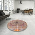 thumbnail image 3 of Ahgly Company Indoor Round Traditional Cherry Red Persian Area Rugs, 4' Round, 3 of 6