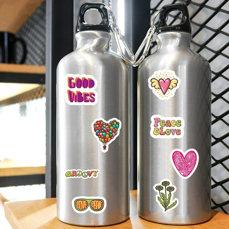 100 Pcs Stickers Pack for Water Bottles, Cute Colorful Hippie Love VSCO  Aesthetic Waterproof Stickers for Hydroflasks Laptop Skateboard Computer,  Assorted Vinyl Decals for Teens Girls Kids 