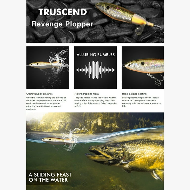 Truscend Topwater Fishing Lures With Bkk Hooks Bass Bait With