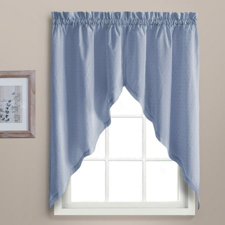 DOROTHY 54" X 24" WINDOW CURTAIN CAFE KITCHEN TIER PAIR Blue